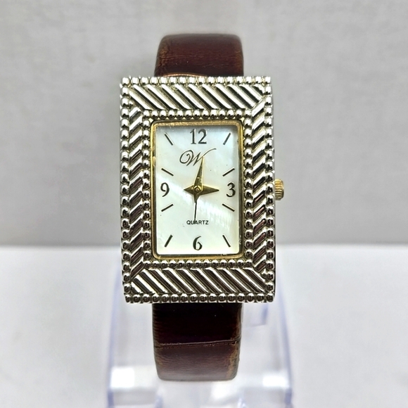 Womens Waltham Watch Copper Tone Mother Of Pearl Dial Cuff Bangle New Battery - Picture 1 of 12